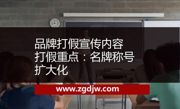 品牌打假宣傳內(nèi)容 打假重點：名牌稱號擴大化 
