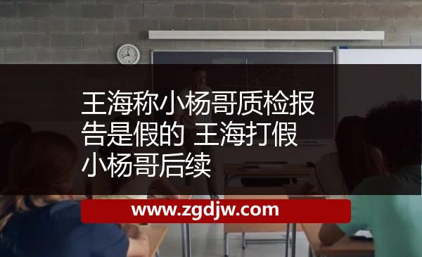 王海稱小楊哥質(zhì)檢報告是假的 王海打假小楊哥后續(xù) 